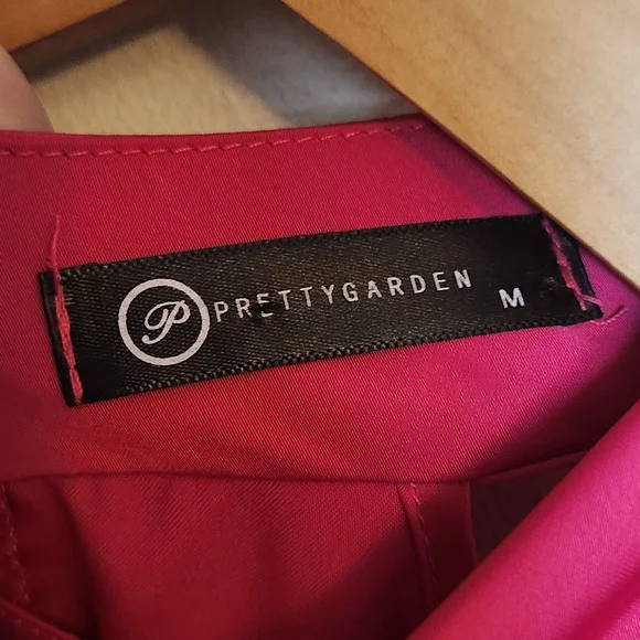 Pink Asymmetrical Ruched Halter Cocktail Dress - Picture 3 of 6